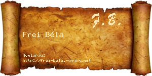 Frei Béla névjegykártya